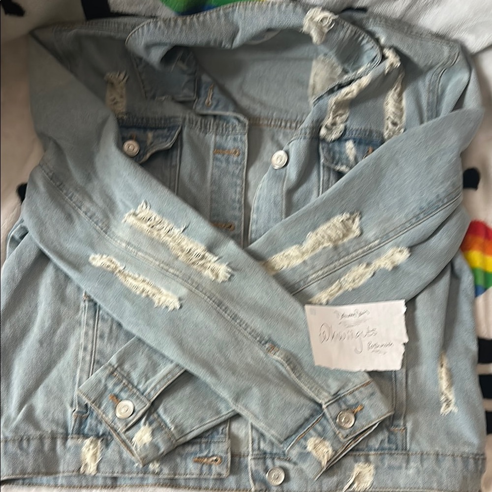Distressed Light Blue Denim Jacket